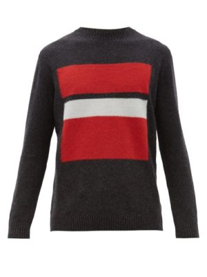 Falke Ess - Ribbed And Striped Virgin Wool Blend Sweater - Mens - Grey Multi