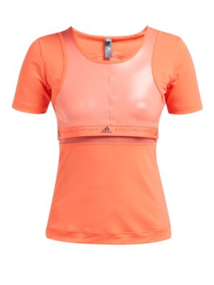 Adidas By Stella Mccartney - Run Scoop Neck T Shirt - Womens - Orange