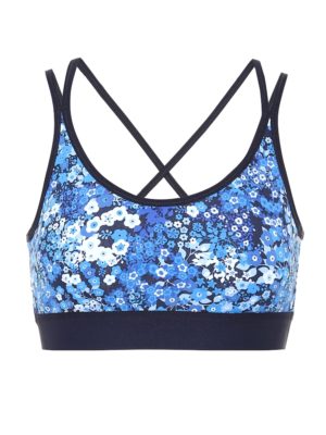 Floral printed sports bra