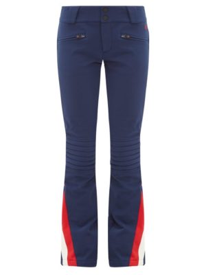 Perfect Moment - Chevron Panel Flared Ski Trousers - Womens - Navy