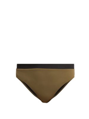 Solid & Striped - The Christie Bi Colour Bikini Briefs - Womens - Khaki