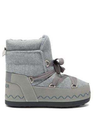 Bogner - Trois Vallées 8a Lace Up Felt Snow Boots - Womens - Grey