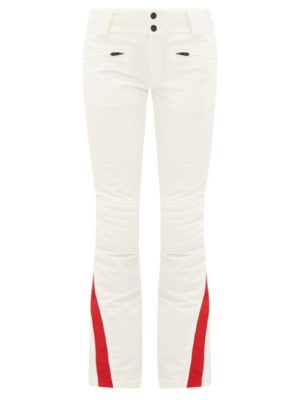 Perfect Moment - Chevron Panel Flared Ski Trousers - Womens - White