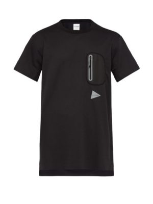 And Wander - Logo-print Longline Performance T-shirt - Mens - Black