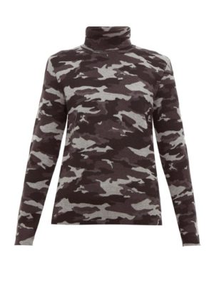 Aztech Mountain - Matterhorn Camouflage-jacquard Roll-neck Sweater - Womens - Black Multi