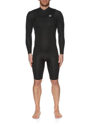 Billabong 2mm Absolute Chest Zip Long Sleeve Shorty Wetsuit - Black