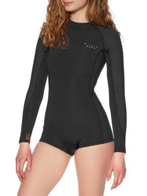 Billabong 2mm Eco Spring Fever Back Zip Long Sleeve Shorty Womens Wetsuit - Onyx