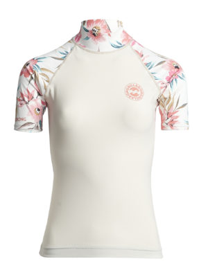 Billabong Flower Ss Womens Rash Vest - Salt Crystal