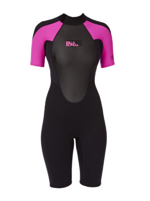 Billabong Launch 2mm Back Zip Shorty Womens Wetsuit - Hot Pink