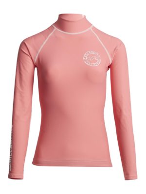 Billabong Logo In Ls Womens Rash Vest - Coral Kiss