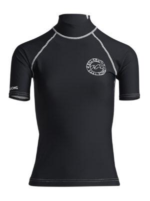 Billabong Logo In Ss Womens Rash Vest - Black Pebble