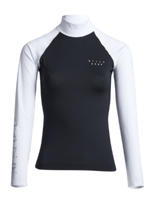 Billabong Surf Capsule Logo Ls Womens Rash Vest - Black Pebble