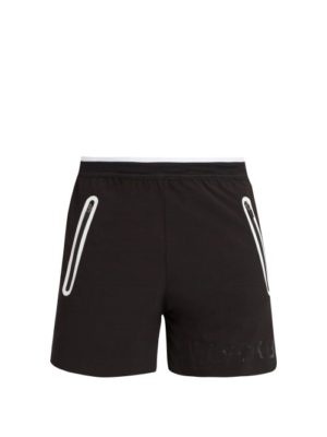 Blackbarrett By Neil Barrett - Contrast-zip Water-repellent Shorts - Mens - Black White