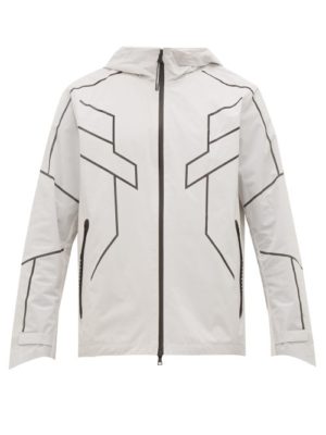 Blackbarrett By Neil Barrett - Geometric-print Reflective Zip-through Jacket - Mens - Silver