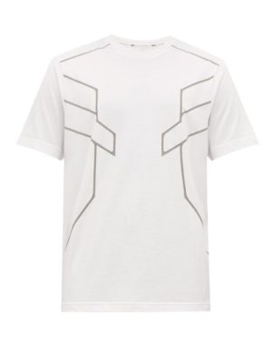 Blackbarrett By Neil Barrett - Reflective-print Cotton-blend Jersey T-shirt - Mens - White Multi