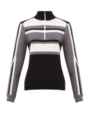 Bogner - Dafne Half-zip Striped Wool-blend Sweater - Womens - Black