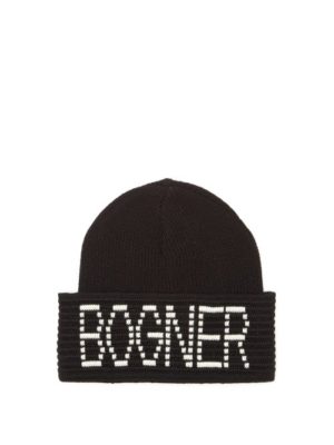 Bogner - Joris Logo-intarsia Wool-blend Beanie - Womens - Black