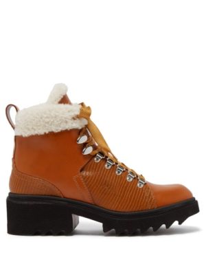 Chloé - Bella Shearling-lined Leather Boots - Womens - Tan