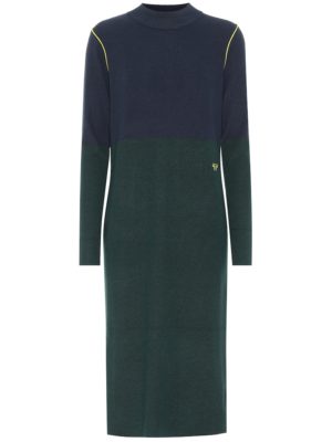 Color-block cashmere-blend dress