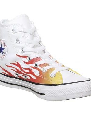 Converse All Star Hi WHITE RED FRESH YELLOW FLAME