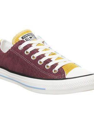 Converse All Star Low CORDUROY BURGUNDY SHORELINE BLUE EGRET EXCLUSIVE