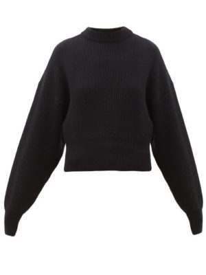 Cordova - Megève Cropped Ribbed-knit Wool Sweater - Womens - Black