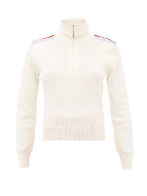 Cordova - Åre Shoulder-stripe Quarter-zip Wool Sweater - Womens - Cream