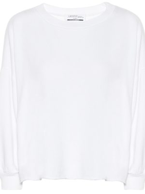 Cropped cotton-blend sweatshirt