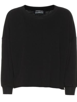 Cropped cotton-blend sweatshirt