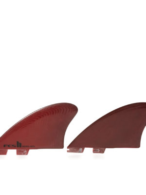 FCS II Retro Keel Performance Glass Twin Fin - Red