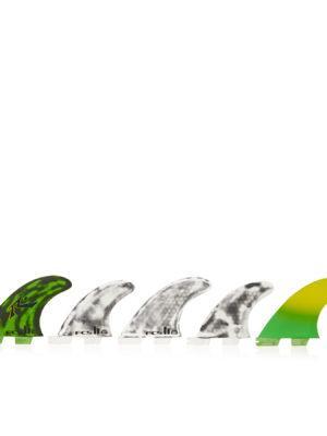 FCS II Rusty Performance Core Set Of Five Fin - Fluro Green