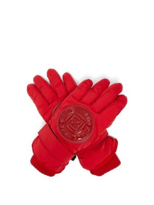 Fendi - Logo-patch Padded Ski Gloves - Womens - Red