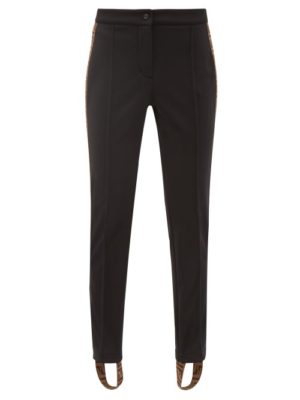 Fendi - Logo-stripe Stirrup Ski Trousers - Womens - Black