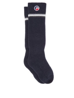 Fusalp - Lodge Striped-cuff Wool-blend Compression Socks - Womens - Navy