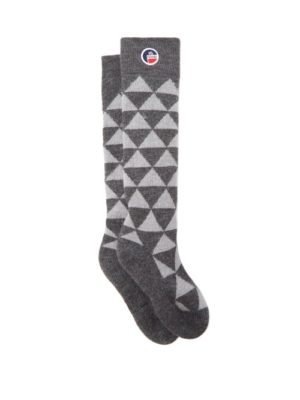 Fusalp - Pic Triangle Jacquard Wool-blend Compression Socks - Womens - Grey