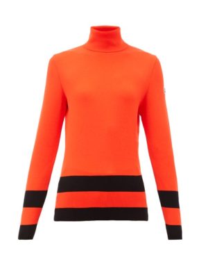 Fusalp - Ubac Striped Roll-neck Top - Womens - Red