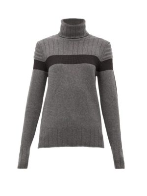 Fusalp - Utopia Panelled Roll-neck Wool-blend Sweater - Womens - Grey