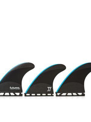 Futures John John Florence 2 Techflex Thruster Fin - Black Neon Blue