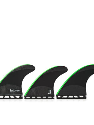 Futures John John Florence 2 Techflex Thruster Fin - Black Neon Green