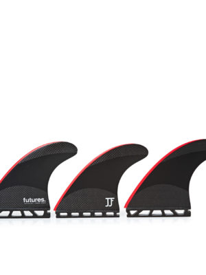 Futures John John Florence 2 Techflex Thruster Fin - Black Neon Red