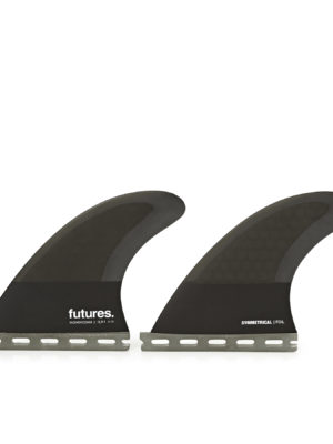 Futures QD2 4.15 Symmetrical Honeycomb Quad Trailer Fin - Smoke Black White