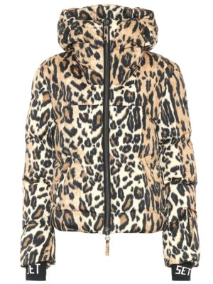 Julia leopard padded ski jacket