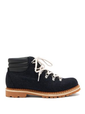 Montelliana - Alberto Canvas And Leather Hiking Boots - Womens - Navy Multi