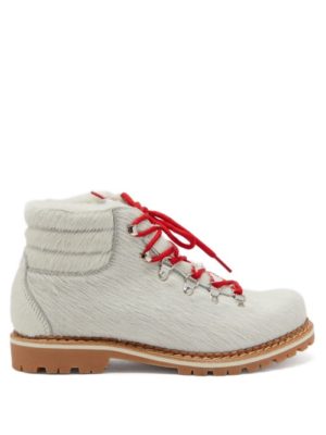 Montelliana - Marlena Calf-hair Hiking Boots - Womens - White