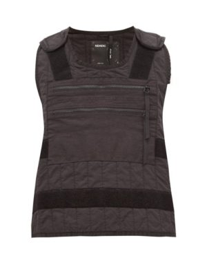 Nemen - Crash Velcro-fastened Quilted Vest - Mens - Black