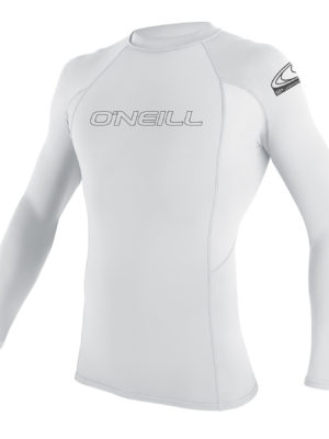 O'Neill Basic Skins Long Sleeve Crew Girls Rash Vest - White