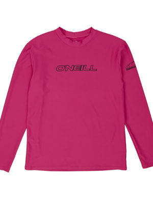 O'Neill Basic Skins Long Sleeve Girls Rash Vest - Watermelon