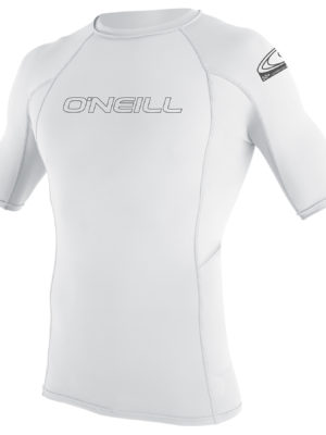 O'Neill Basic Skins Short Sleeve Crew Girls Rash Vest - White