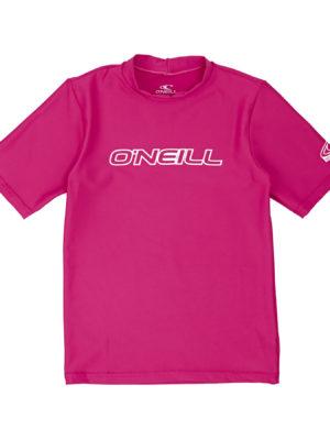 O'Neill Basic Skins Short Sleeve Girls Rash Vest - Watermelon