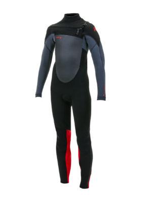 O'Neill Epic 4/3 Chest Zip Full Boys Wetsuit - Black Graph Red